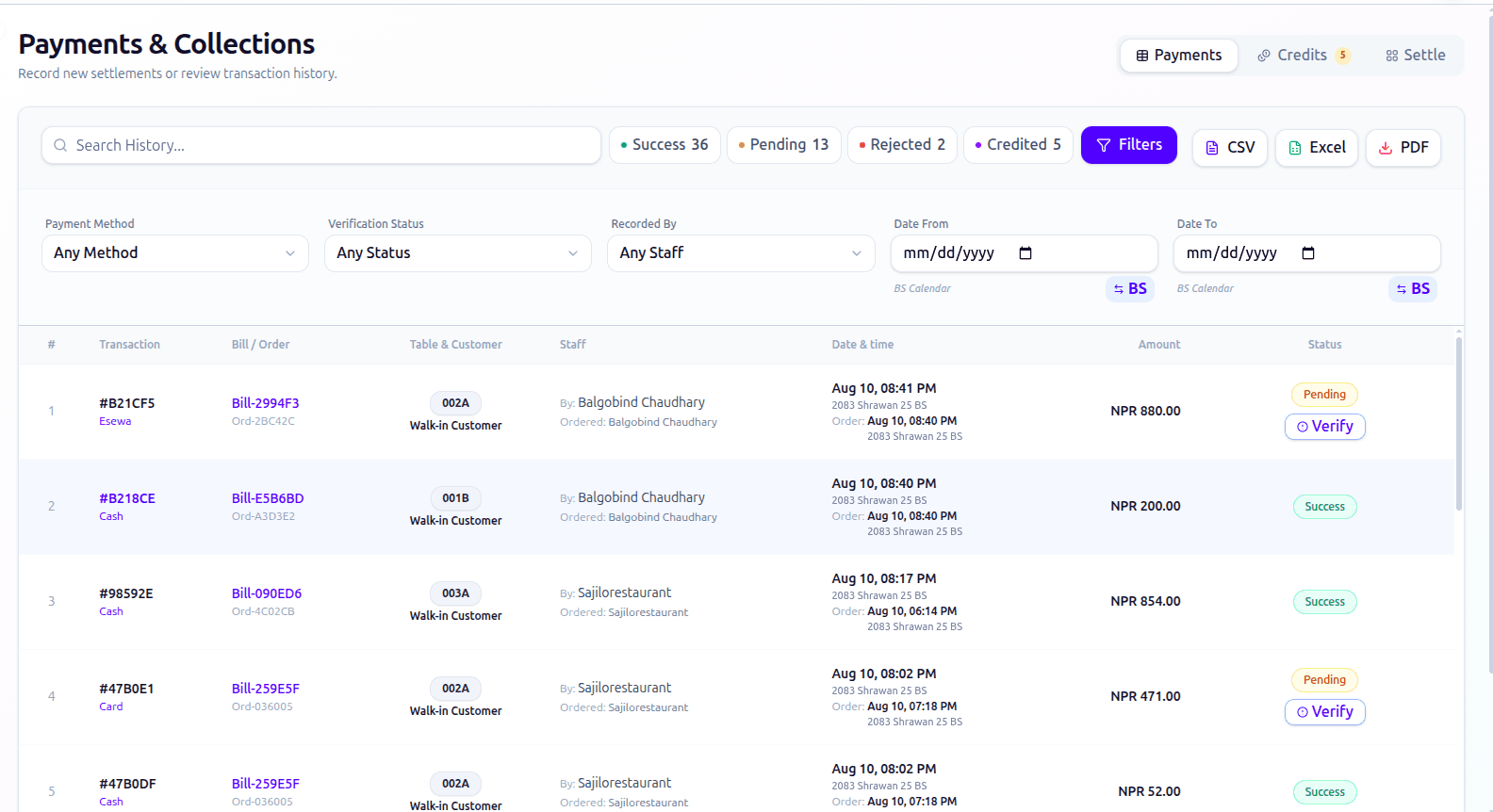 Sajilo Restaurant Access Control & Audit Log Interface